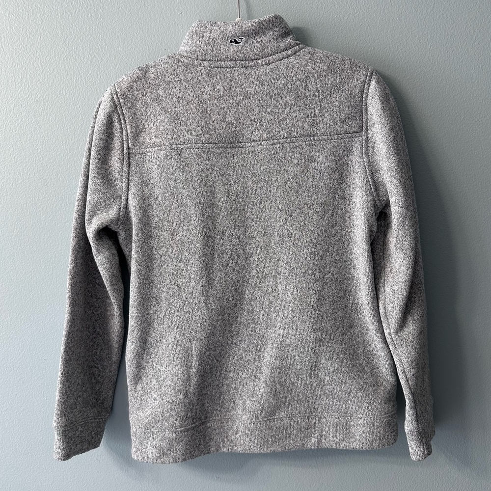 Vineyard Vines Zip Up Preppy Sweater Grey and Pink Girls Large 14 - Picture 3 of 12